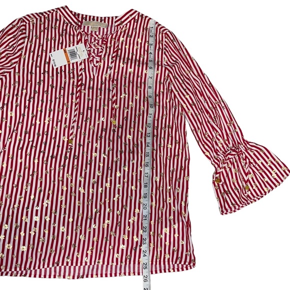 Michael Kors Striped Raspberry Blouse - Picture 5 of 6